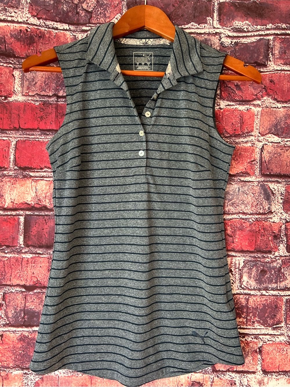 PUMA Golf Ladies Rotation Stripe Sleeveless Polo Shirt